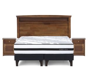 Cama Europea 2 plazas Driven base divivida patas + set Veneto Rosen