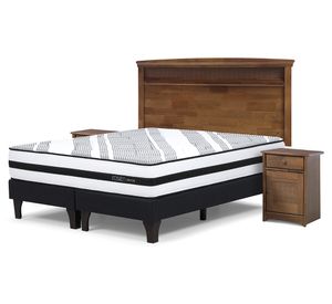 Cama Europea 2 plazas Driven base divivida patas + set Veneto Rosen
