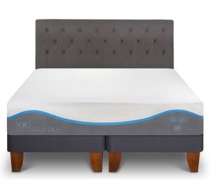 Cama europea king Alaska dividida + respaldo Kavery Cic