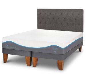 Cama europea king Alaska dividida + respaldo Kavery Cic