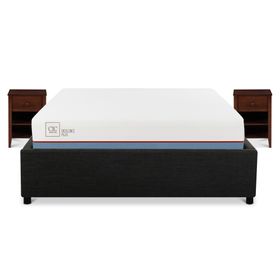 Cama Space Box 2 plazas Excellence Plus + veladores Torino chocolate