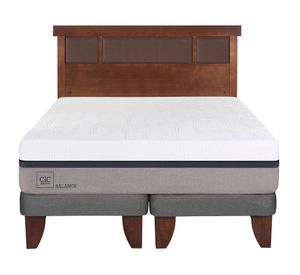 Cama europea 2 plazas Balance base dividida + respaldo New Dublin caramelo Cic