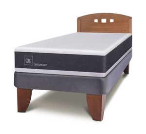 Cama europea 1.5 plazas Ortopedic + respaldo Gales Cic