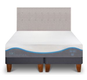 Cama europea king Alaska dividida + respaldo Tigris Cic
