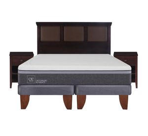 Cama europea king Ortopedic advance + set New Torino chocolate Cic