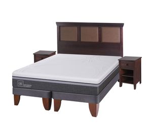 Cama europea king Ortopedic advance + set New Torino chocolate Cic