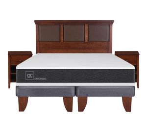 Cama europea king Ortopedic + set New Torino caramelo Cic