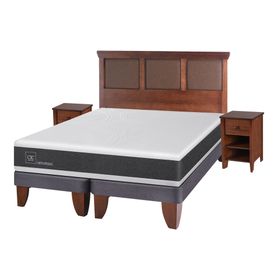 Cama europea king Ortopedic + set New Torino caramelo Cic