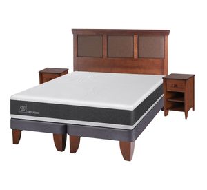 Cama europea king Ortopedic + set New Torino caramelo Cic