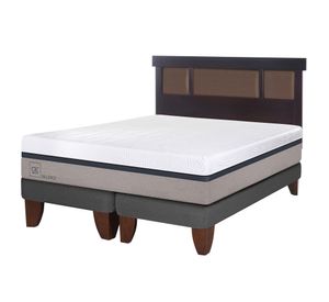 Cama europea 2 plazas Balance base dividida + respaldo New Dublin chocolate Cic