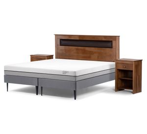Cama Europea King Pratta base divivida patas + set Ferrara Rosen