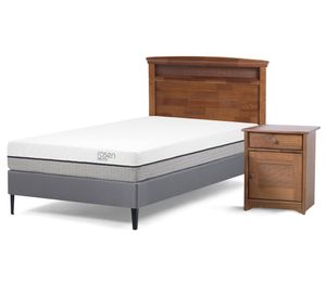 Cama Europea 1 plaza Pratta  patas + respaldo + velador Veneto Rosen