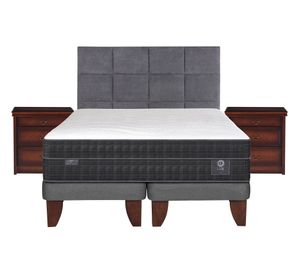 Cama europea king Lux + set Tamesis marrón/gris Cic