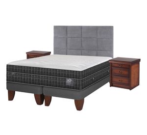 Cama europea king Lux + set Tamesis marrón/gris Cic