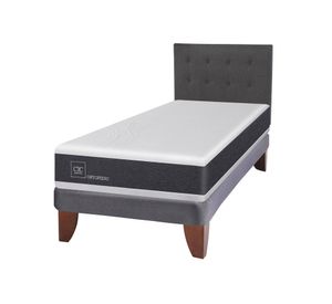 Cama europea 1,5 plazas New Ortopedic + respaldo Eufrates gris Cic