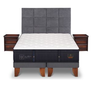 Cama europea 2 plazas dividida Grand Premium + set Tamesis marrón/gris Cic
