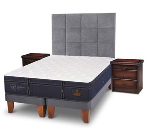 Cama europea 2 plazas dividida Grand Premium + set Tamesis marrón/gris Cic