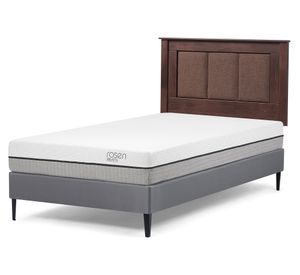 Cama europea 1.5 plazas Pratta + respaldo Rachel