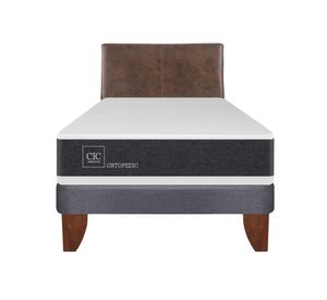 Cama europea 1,5 plazas New Ortopedic + respaldo Baker marrón Cic