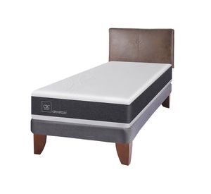 Cama europea 1,5 plazas New Ortopedic + respaldo Baker marrón Cic