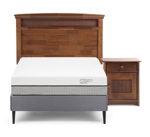 Cama Europea 1.5 plazas Pratta patas + respaldo + velador Veneto Rosen