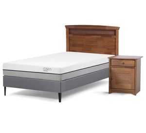 Cama Europea 1.5 plazas Pratta patas + respaldo + velador Veneto Rosen