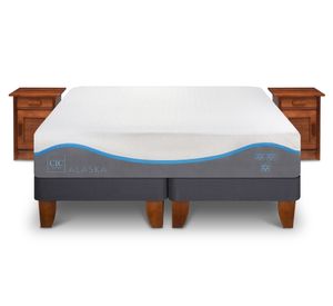 Cama europea King Alaska + velador Milán Cic
