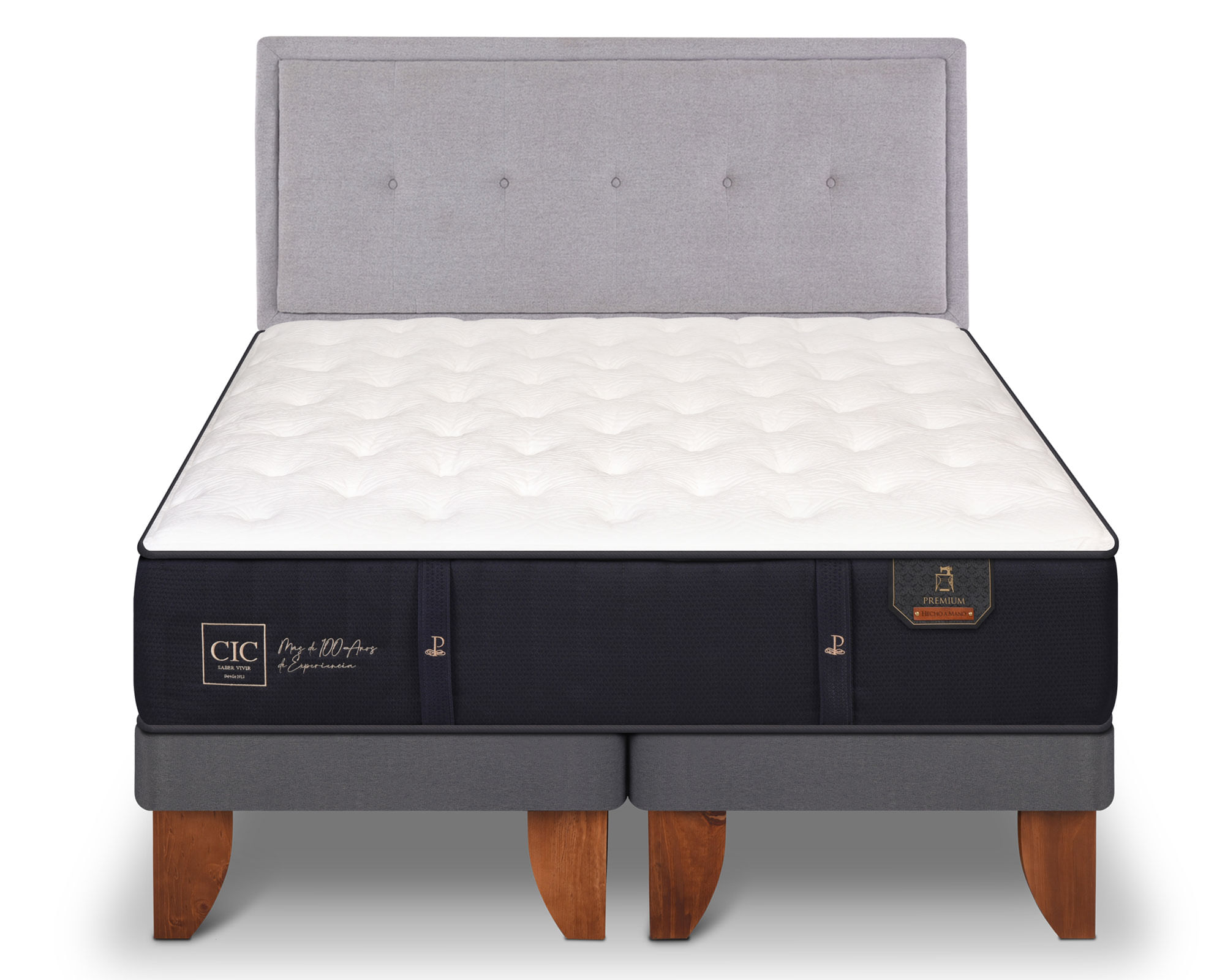 CIC Cama europea king Premium + respaldo Ganges Cic