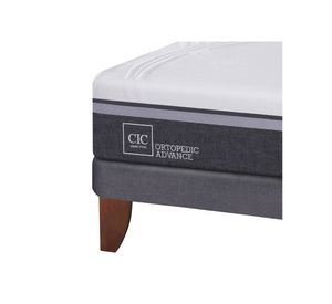 Cama europea 1,5 plazas Ortopedic Advance + respaldo Eufrates gris Cic
