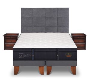 Cama europea súper king Grand premium + set Tamesis marrón/gris Cic