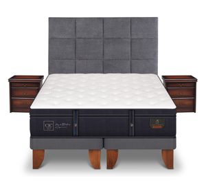 Cama europea king Grand premium + set Tamesis marrón/gris Cic