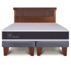 Cama europea 2 plazas Ortopedic + respaldo Dublin caramel Cic