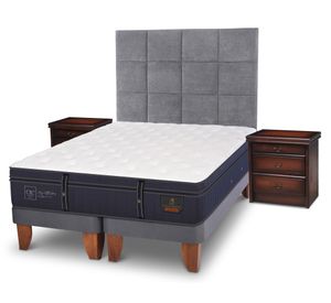 Cama europea king Grand premium + set Tamesis marrón/gris Cic