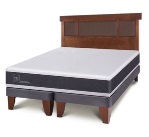 Cama europea 2 plazas Ortopedic + respaldo Dublin caramel Cic
