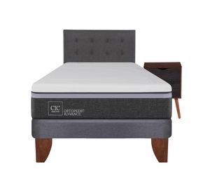 Cama europea 1,5 plazas Ortopedic Advance + set Eufrates caramelo/gris Cic