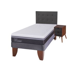 Cama europea 1,5 plazas Ortopedic Advance + set Eufrates caramelo/gris Cic