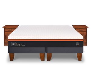Cama europea king Bee Comfort base dividida + 2 veladores Milán Cic