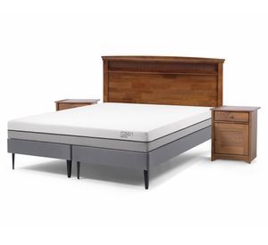 Cama Europea 2 plazas Pratta base divivida patas + set Veneto Rosen