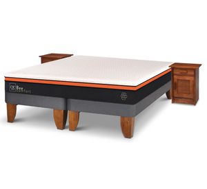 Cama europea king Bee Comfort base dividida + 2 veladores Milán Cic