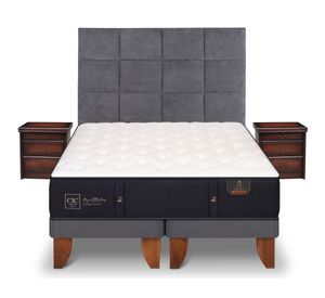 Cama europea 2 plazas Premium + set Tamesis marrón/gris Cic