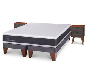 Cama europea King Ortopedic + veladores Níger Cic