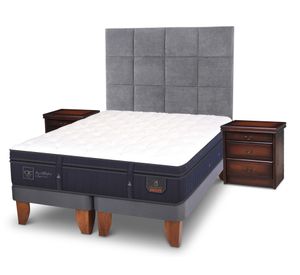 Cama europea king Super premium + set Tamesis marrón/gris Cic