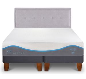 Cama europea King Alaska + respaldo Ganges Cic