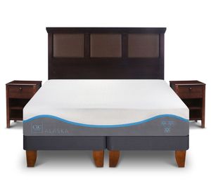 Cama europea King Alaska + respaldo Torino chocolate Cic
