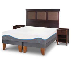 Cama europea King Alaska + respaldo Torino chocolate Cic