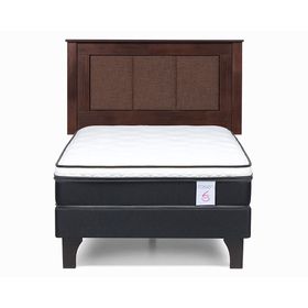 Cama europea 1.5 plazas New Style 6 + respaldo Rachel