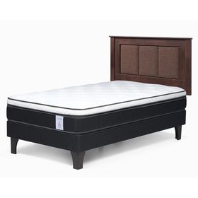 Cama europea 1.5 plazas New Style 6 + respaldo Rachel