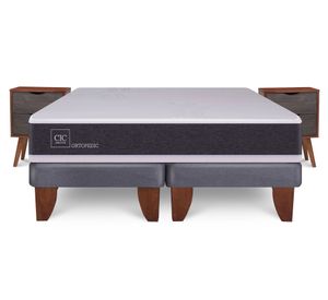 Cama europea 2 plazas Ortopedic base dividida+veladores Níger Cic