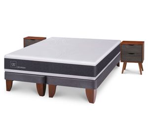 Cama europea 2 plazas Ortopedic base dividida+veladores Níger Cic