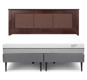 Cama europea 2 plazas Pratta base dividida + respaldo Rachel